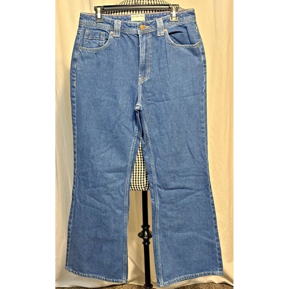 We The Free Free People Ava High Rise Boot Cut Blue Denim Jeans Women Sz 30 NWOT
